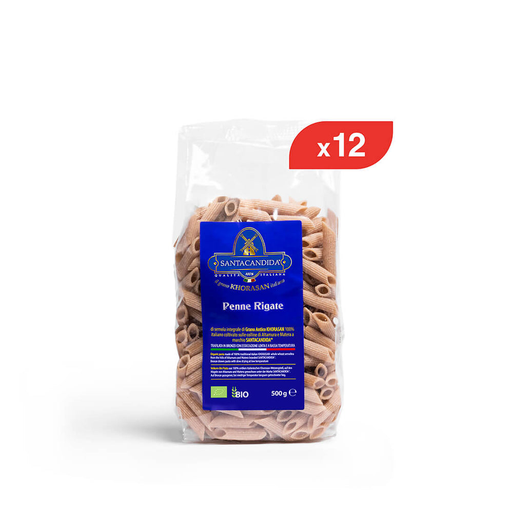 BOX Penne Rigate Integrali di Khorasan bio 12 pz